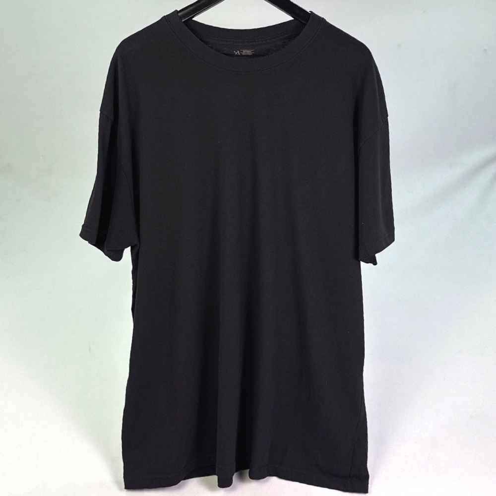Gman Sport Mens 2XL Black Heavyweight Soft Cotton Crewneck T-Shirt Basic Tee